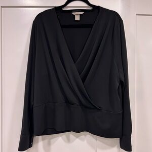 H&M black wrap top